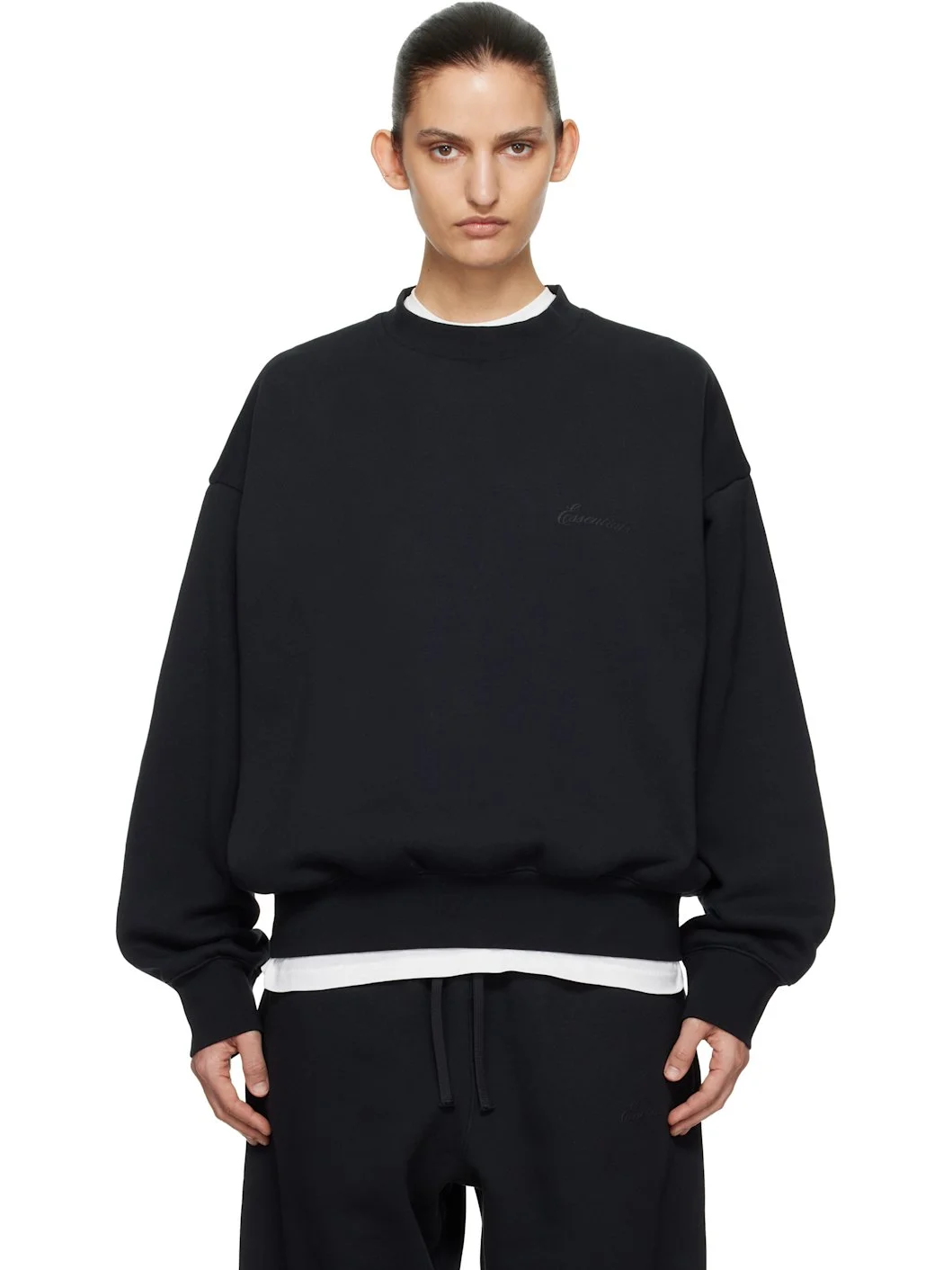 Black Classic Crewneck Sweatshirt - 1