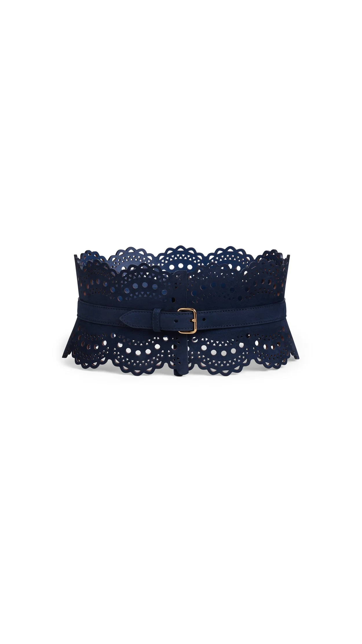 BUSTIER BELT IN PERFORATED VIENNE NUBUCK - 1