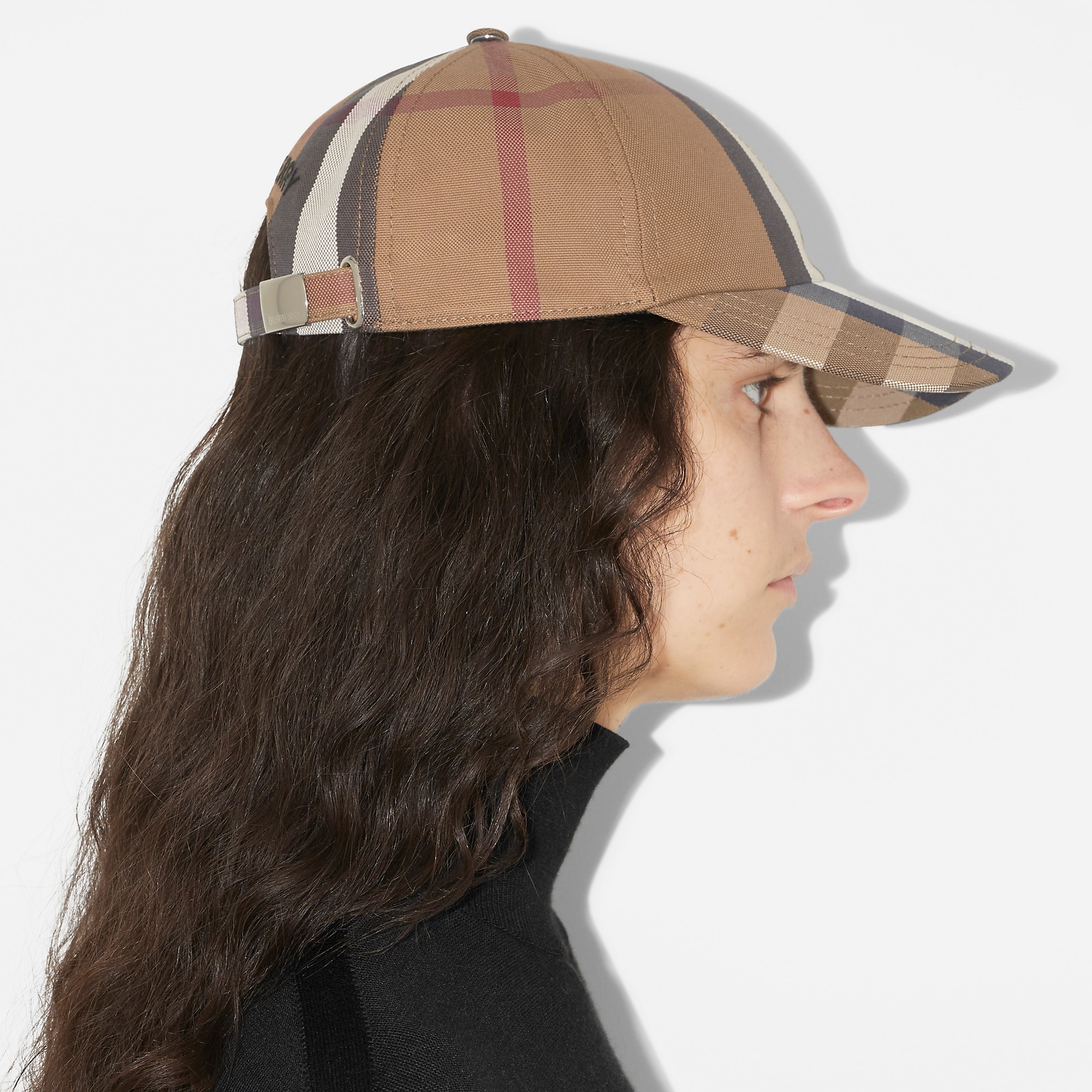 Embroidered Logo Check Cotton Baseball Cap - 2