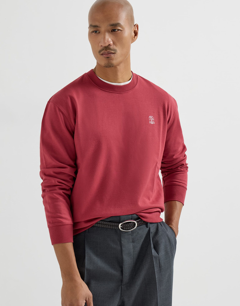 Techno cotton French terry sweatshirt with print 5