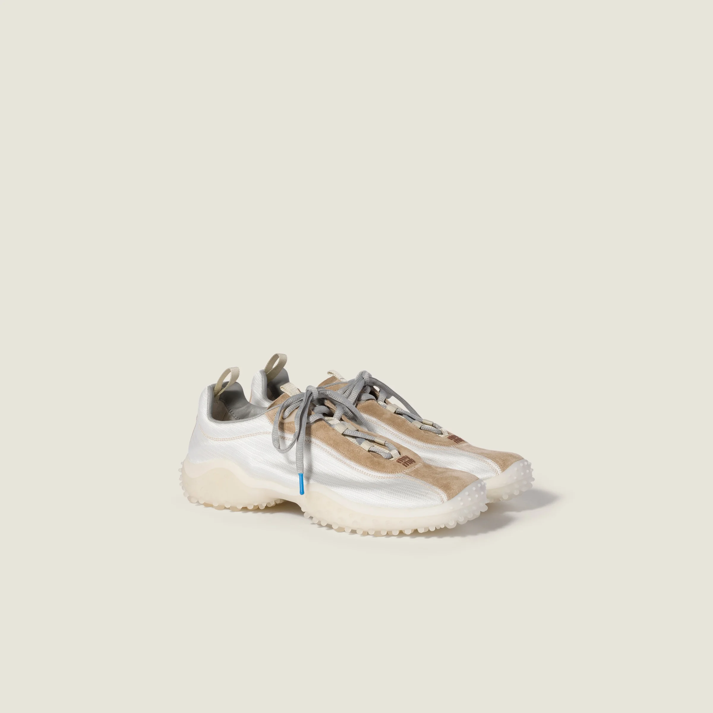 Bubble technical fabric and suede sneakers - 1