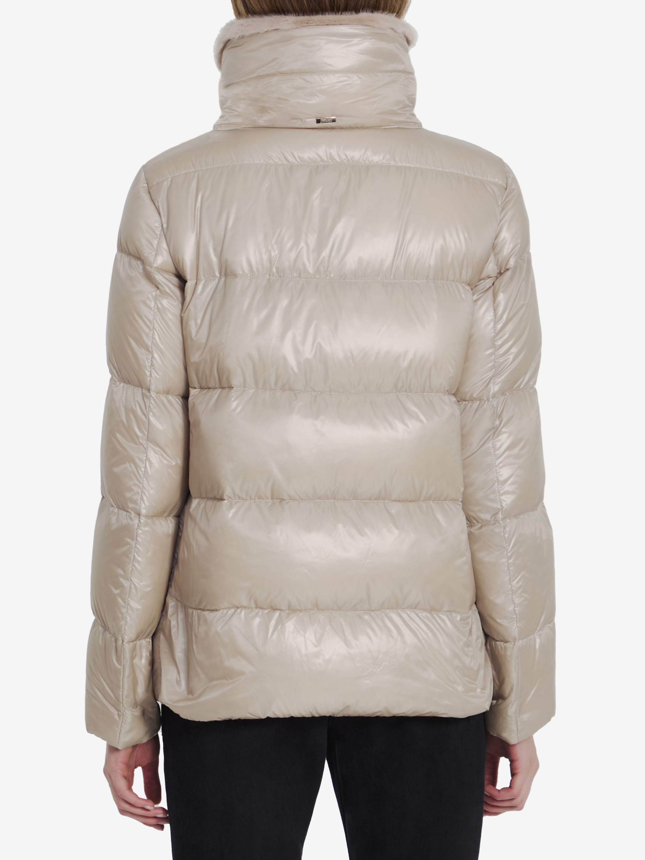 Down jacket in nylon and eco-fur - 2