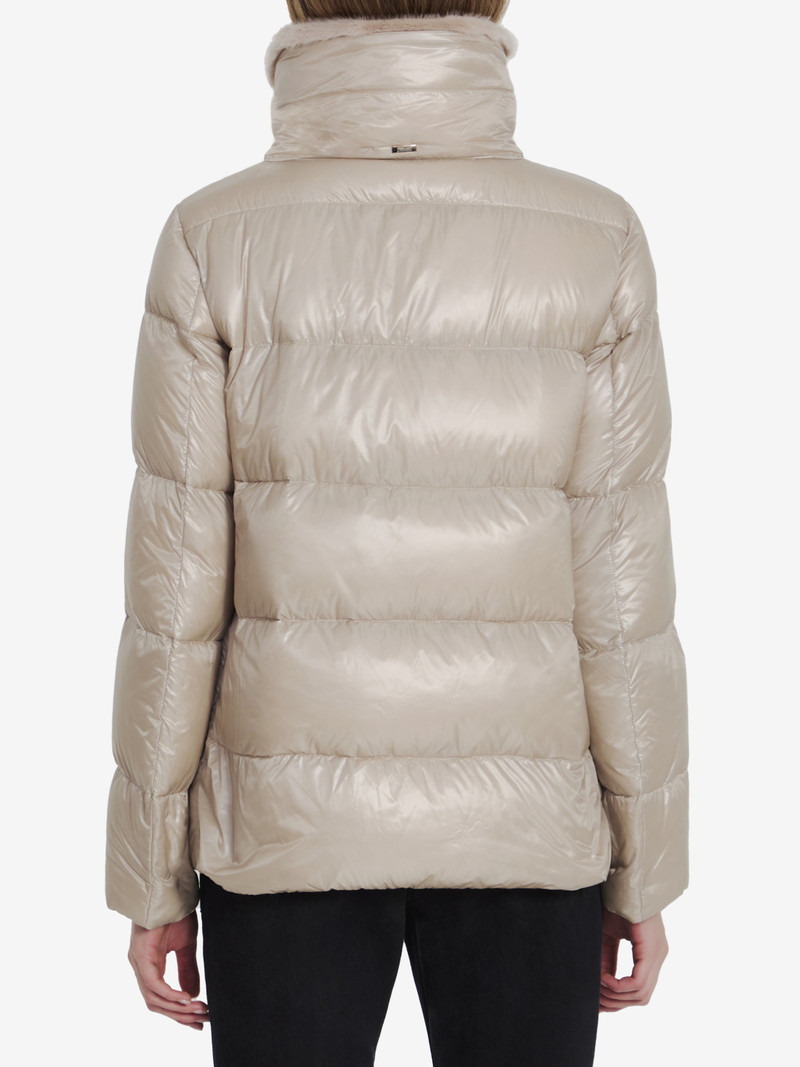 Herno Down jacket in nylon and eco-fur outlook