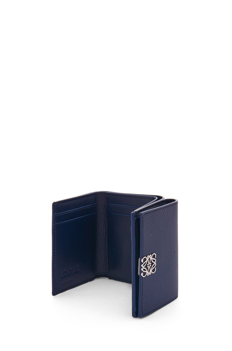 Anagram trifold wallet in pebble grain calfskin 4