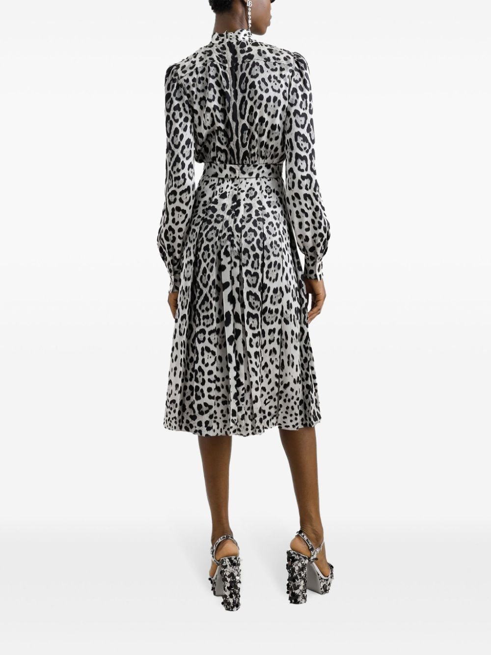 animal-print midi dress - 3