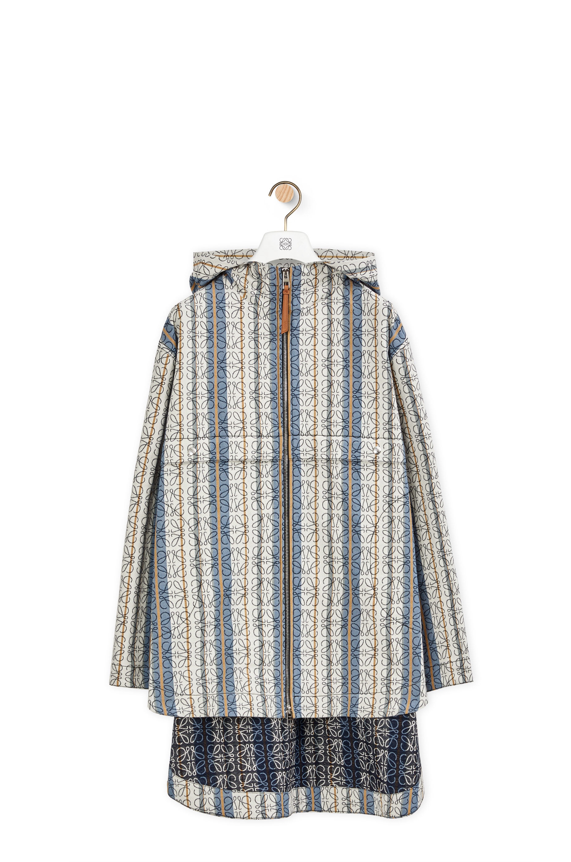 Stripe Anagram jacquard parka in cotton - 1