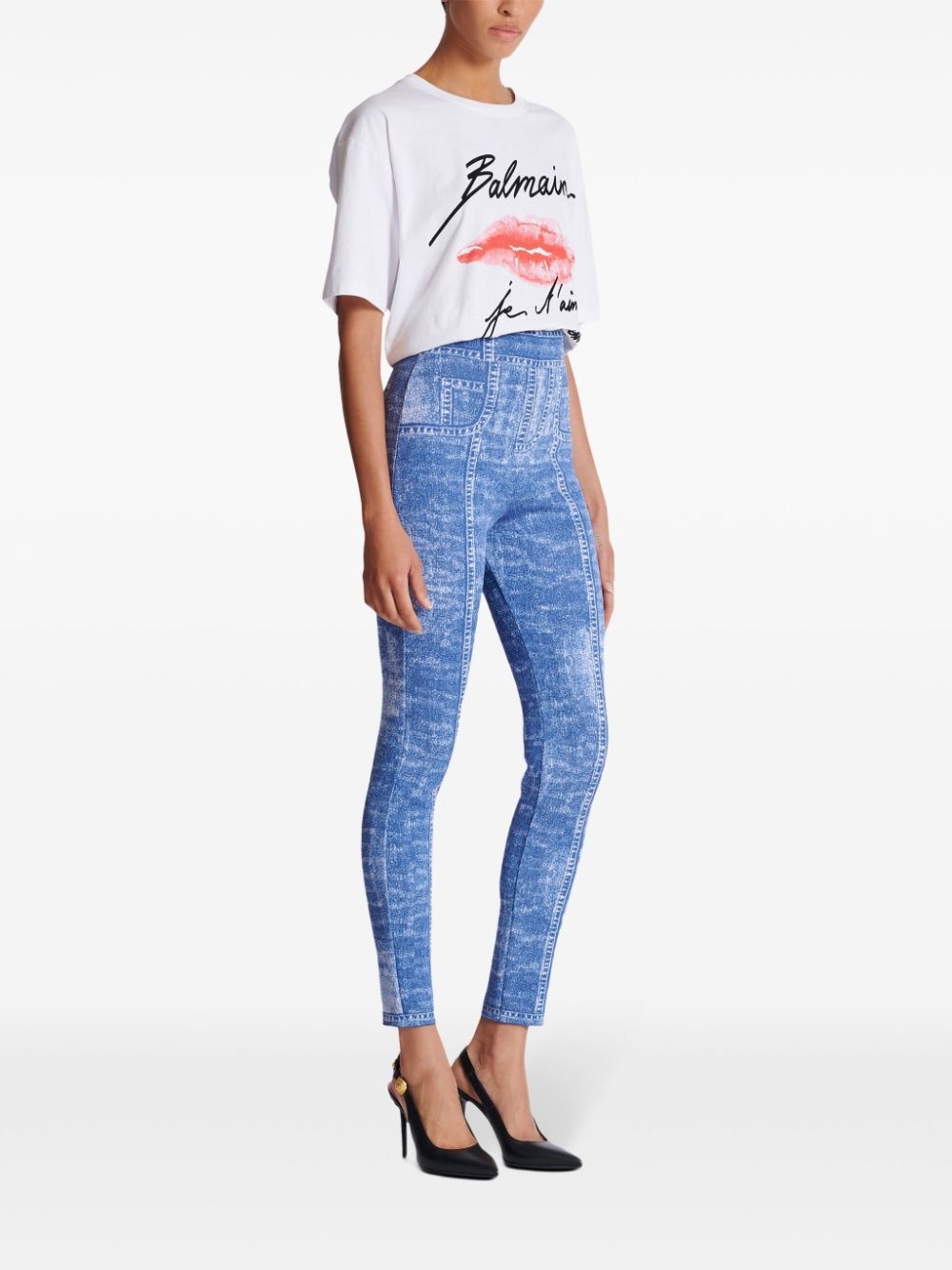 monogram-jacquard leggings - 3