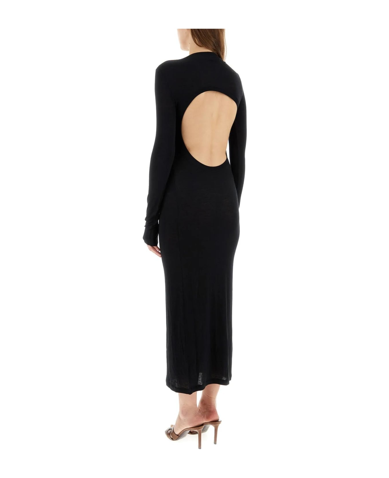 Black Viscose Blend Dress - 5