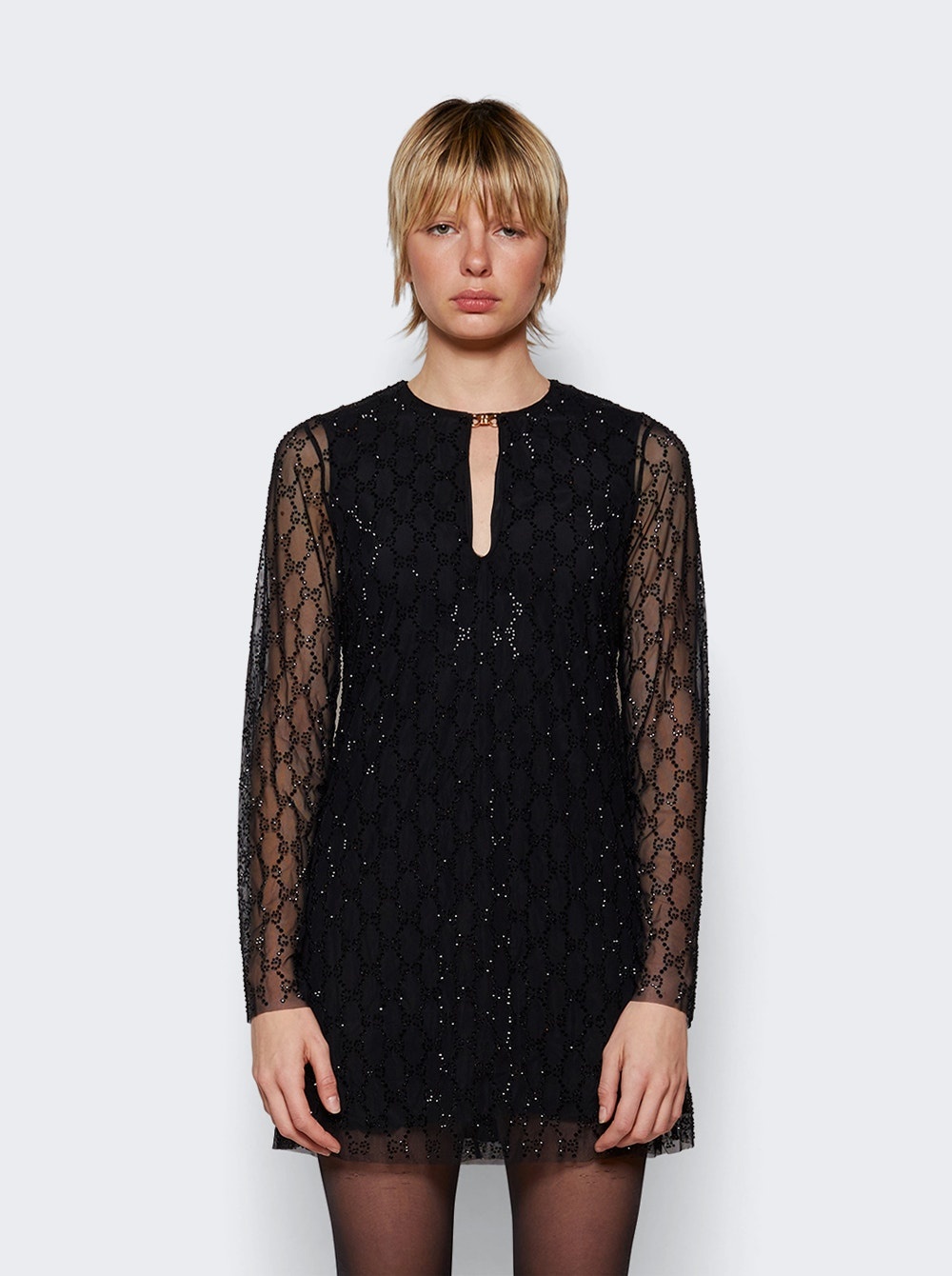 Crystal Tulle Dress Black - 3