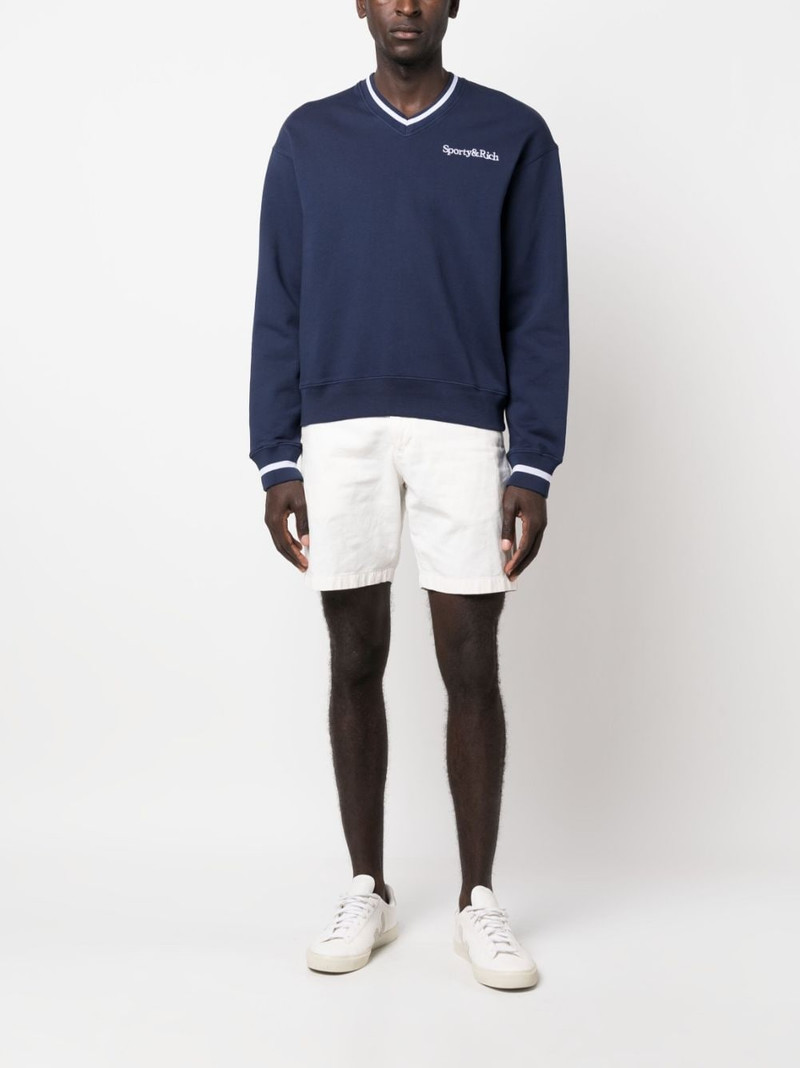 Sporty & Rich embroidered-logo v-neck jumper outlook