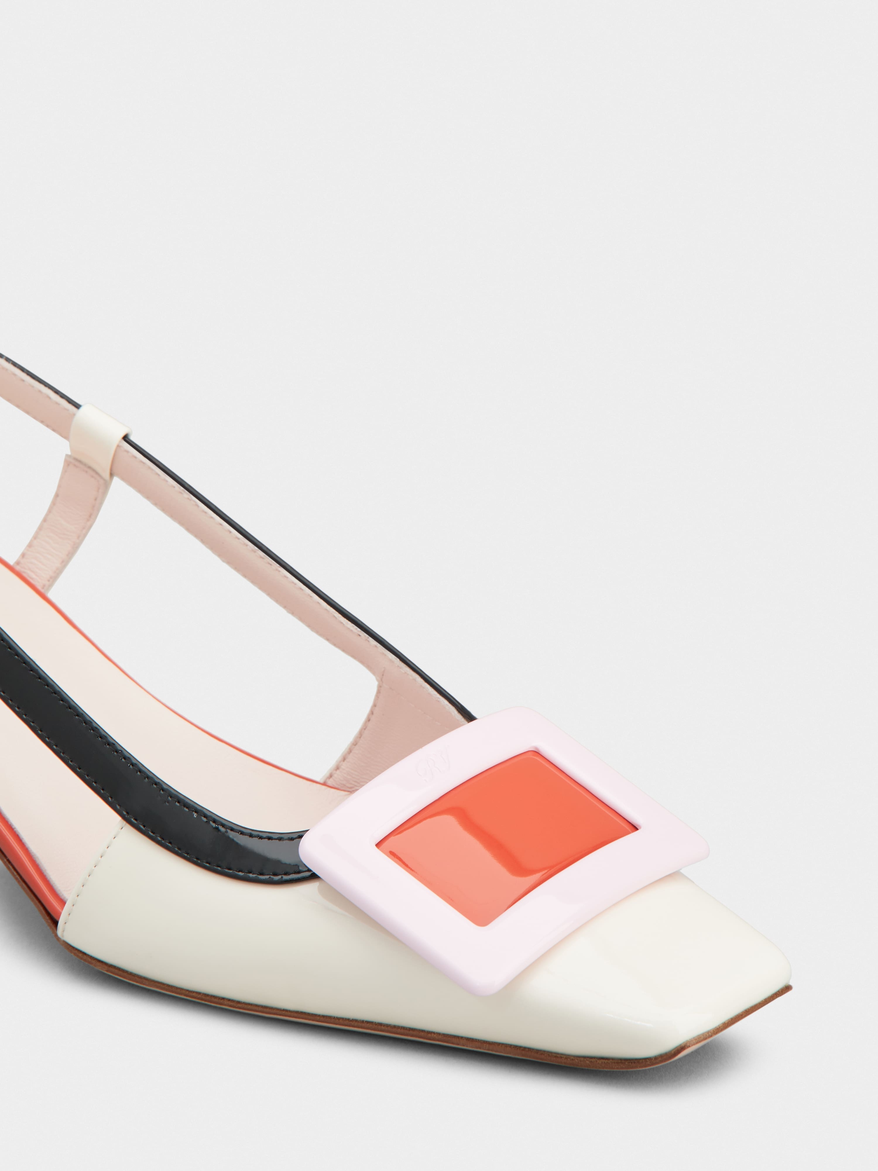 Belle Vivier Covered Buckle Slingback Pumps in Patent Leather - 3