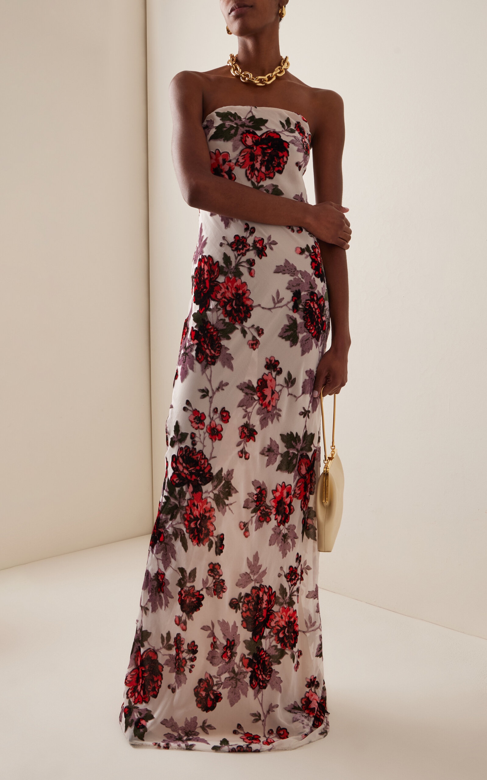 Floral Velvet Devore Gown floral - 3