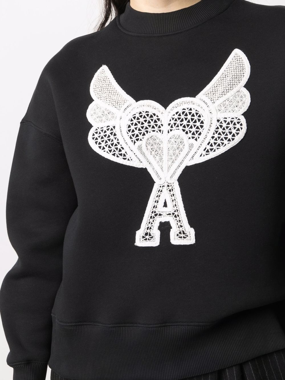 Ami de Coeur lace-detail sweatshirt - 5