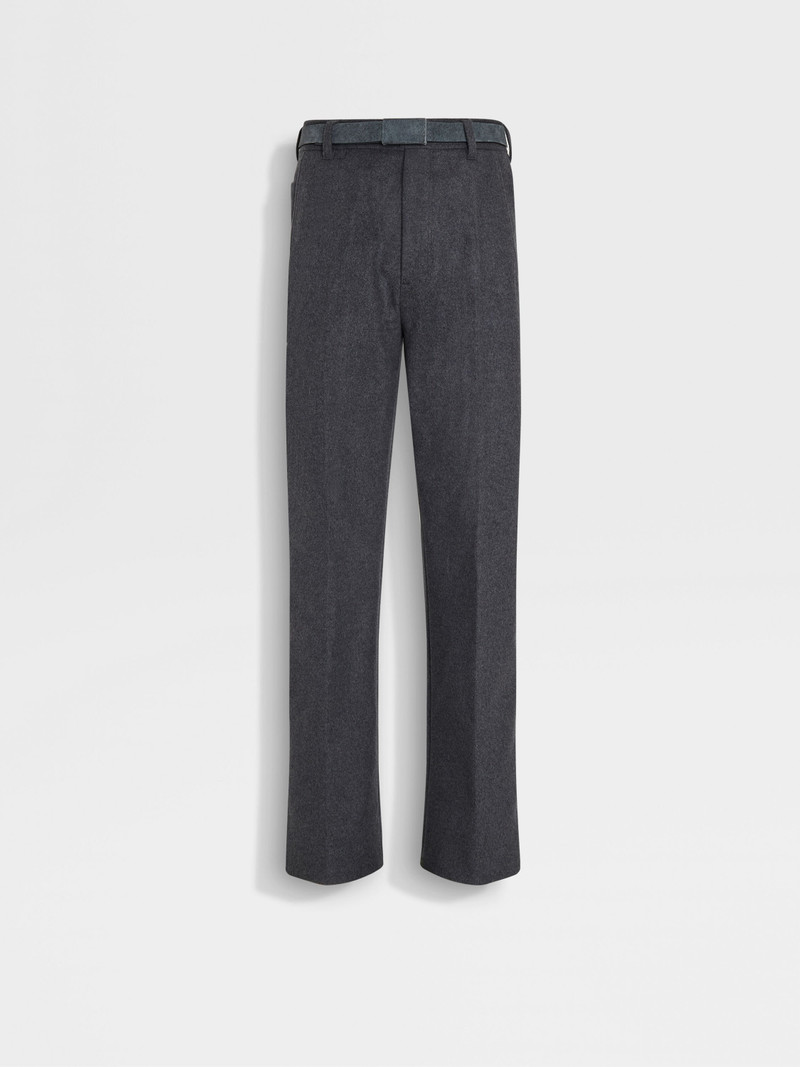 DARK GREY WOOL AND CASHMERE PANTS 1