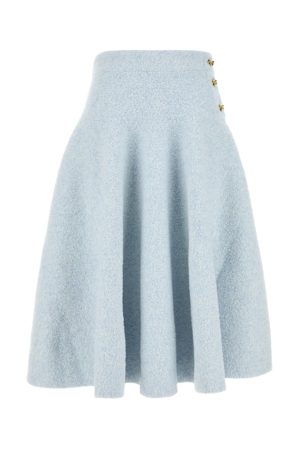 Bottega Veneta Women Pastel Light-Blue Stretch Cotton Blend Skirt - 1