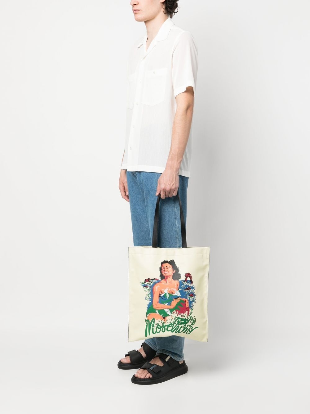 graphic-print detail tote bag - 2