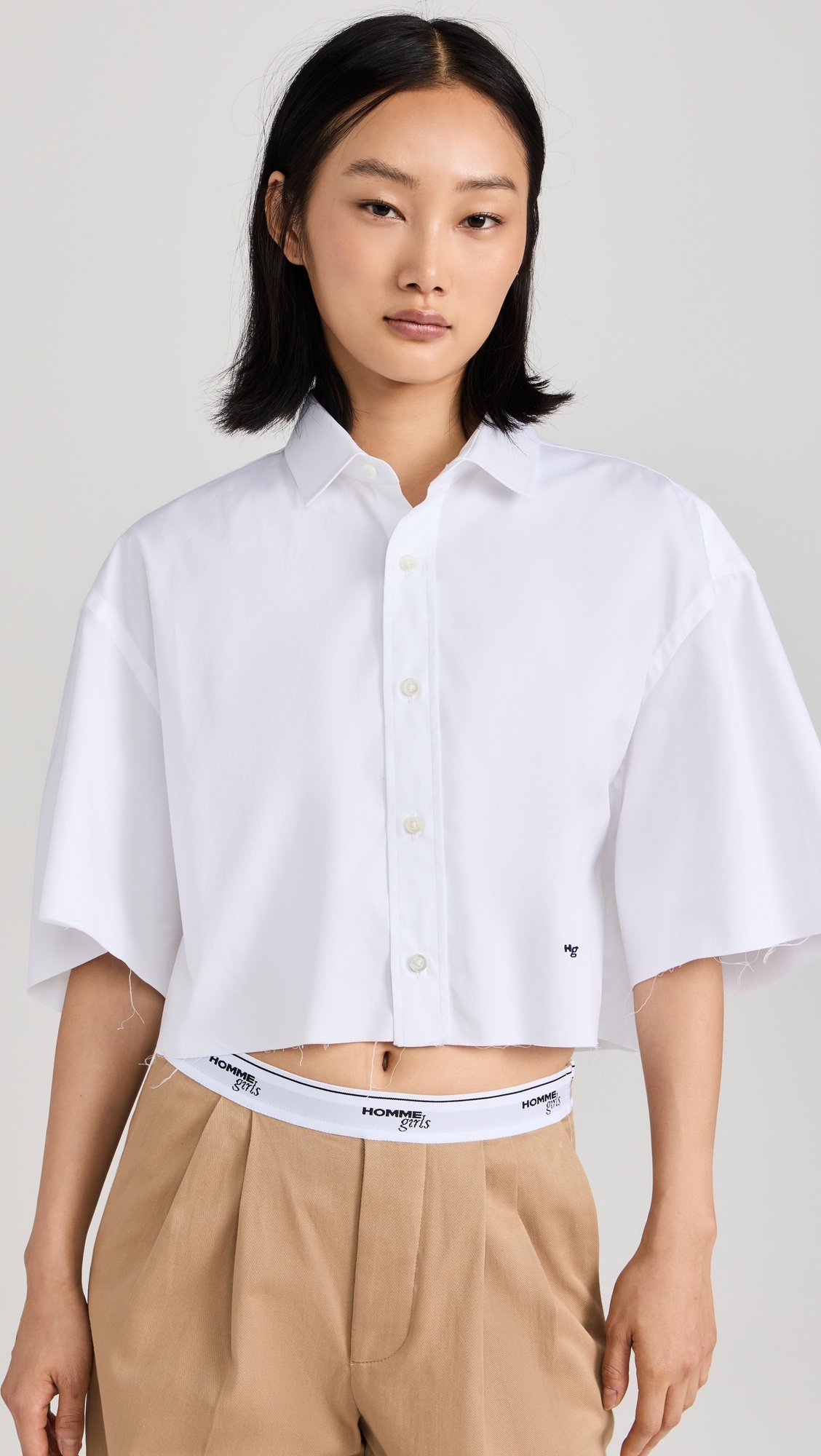 Oversized Crop Shirt - 1