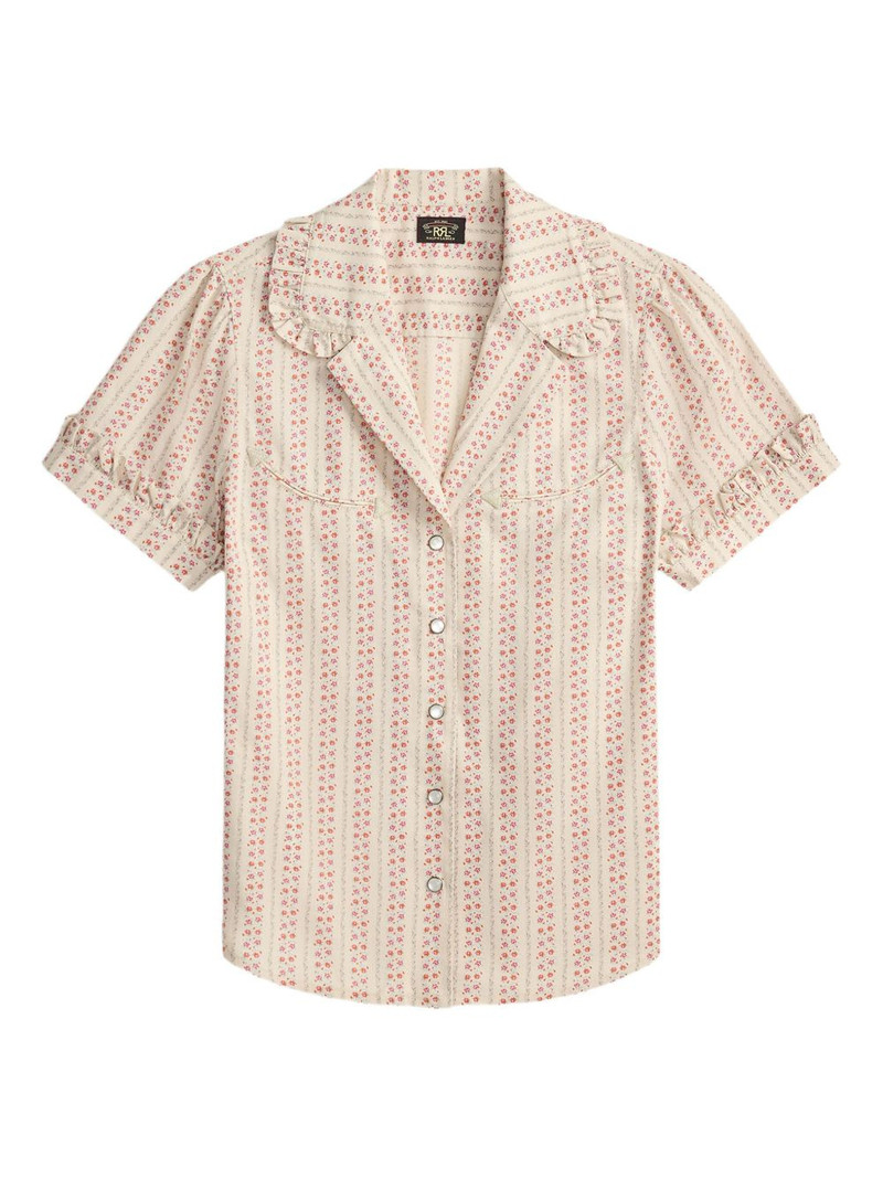 floral-print ruffled-trim shirt 1