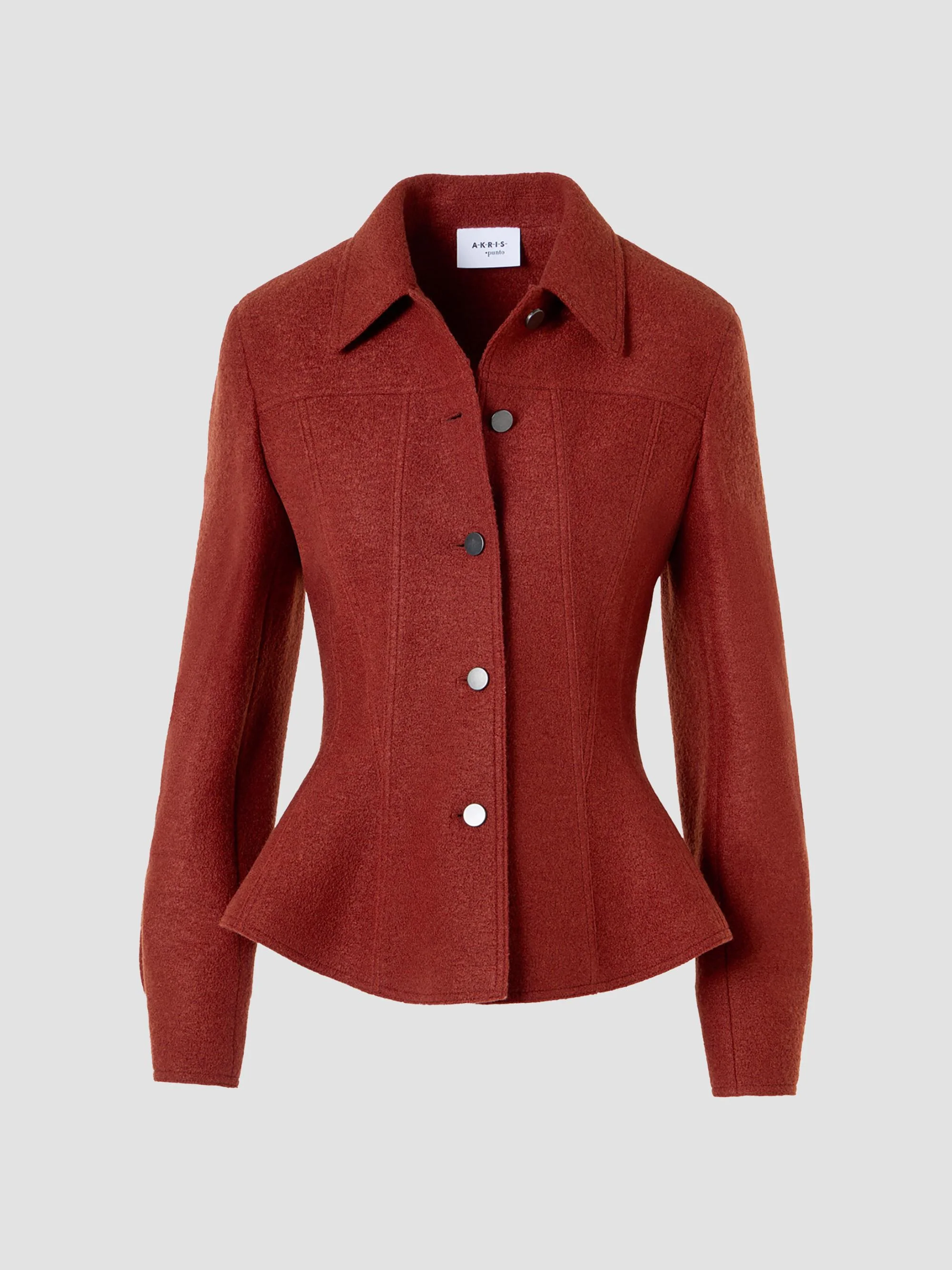 Women's Boiled Wool Short Jacket - Copper - 1