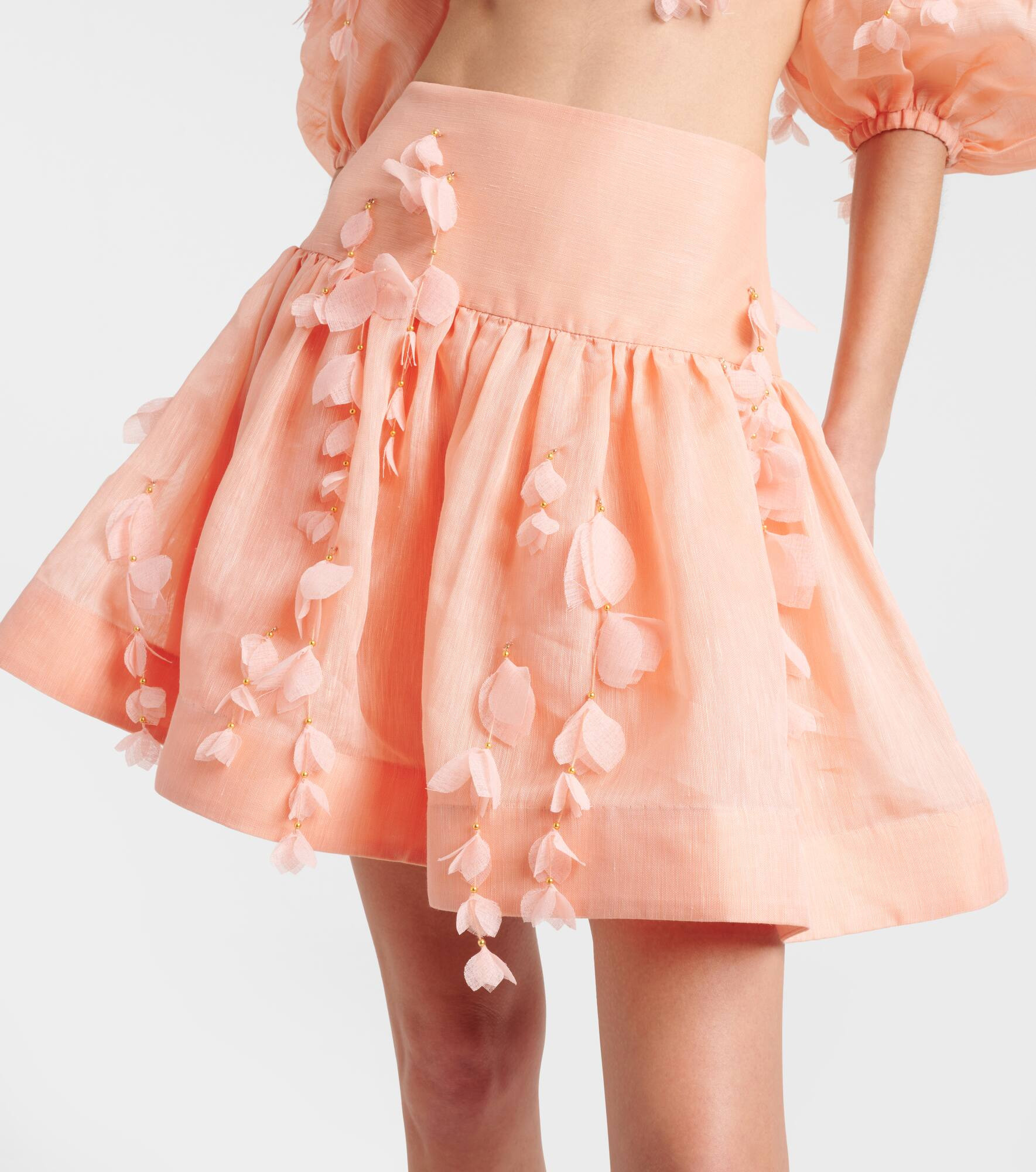 Dawning linen and silk miniskirt - 4