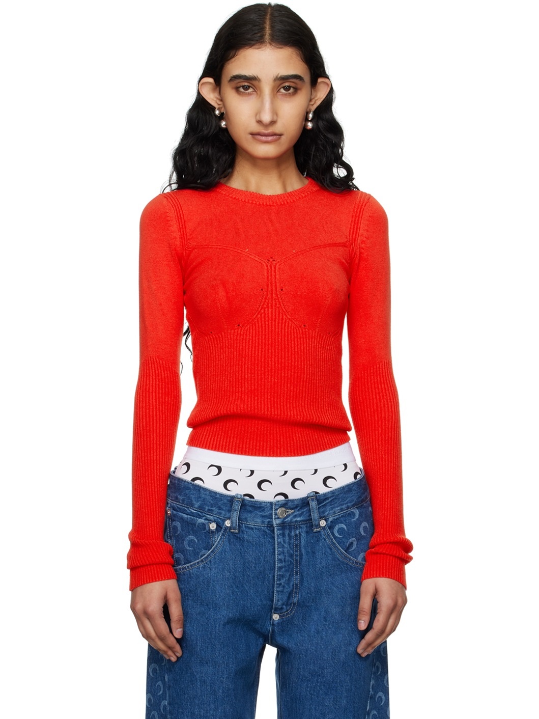 Red Rib Sweater - 1