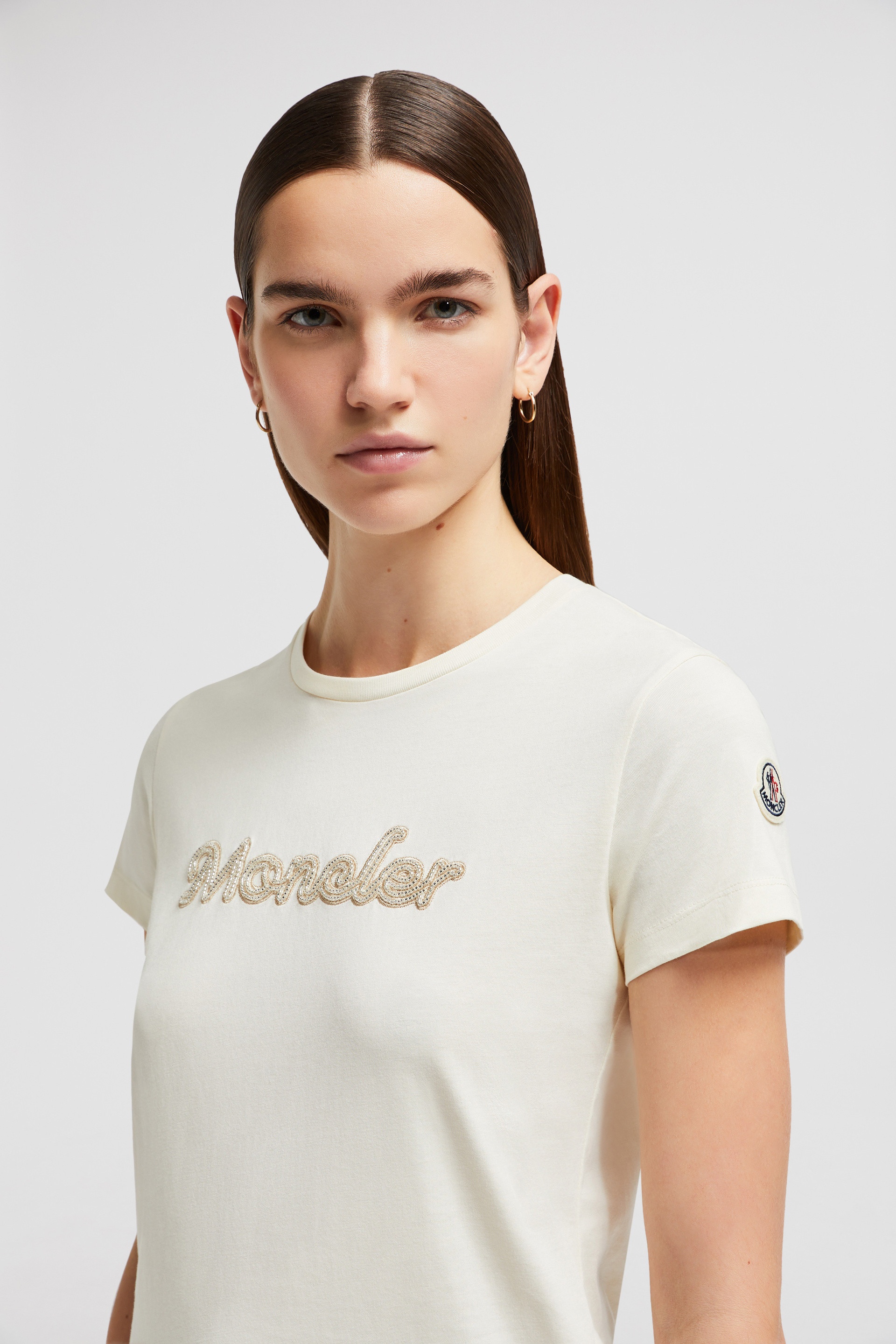 Pearl-Embroidered Logo Cotton T-Shirt - 4
