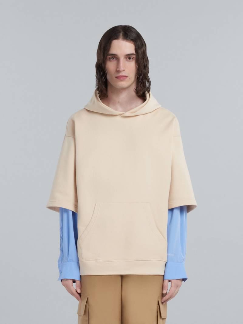 Marni WHITE COTTON SWEATSHIRT WITH CONTRASTING SLEEVES outlook