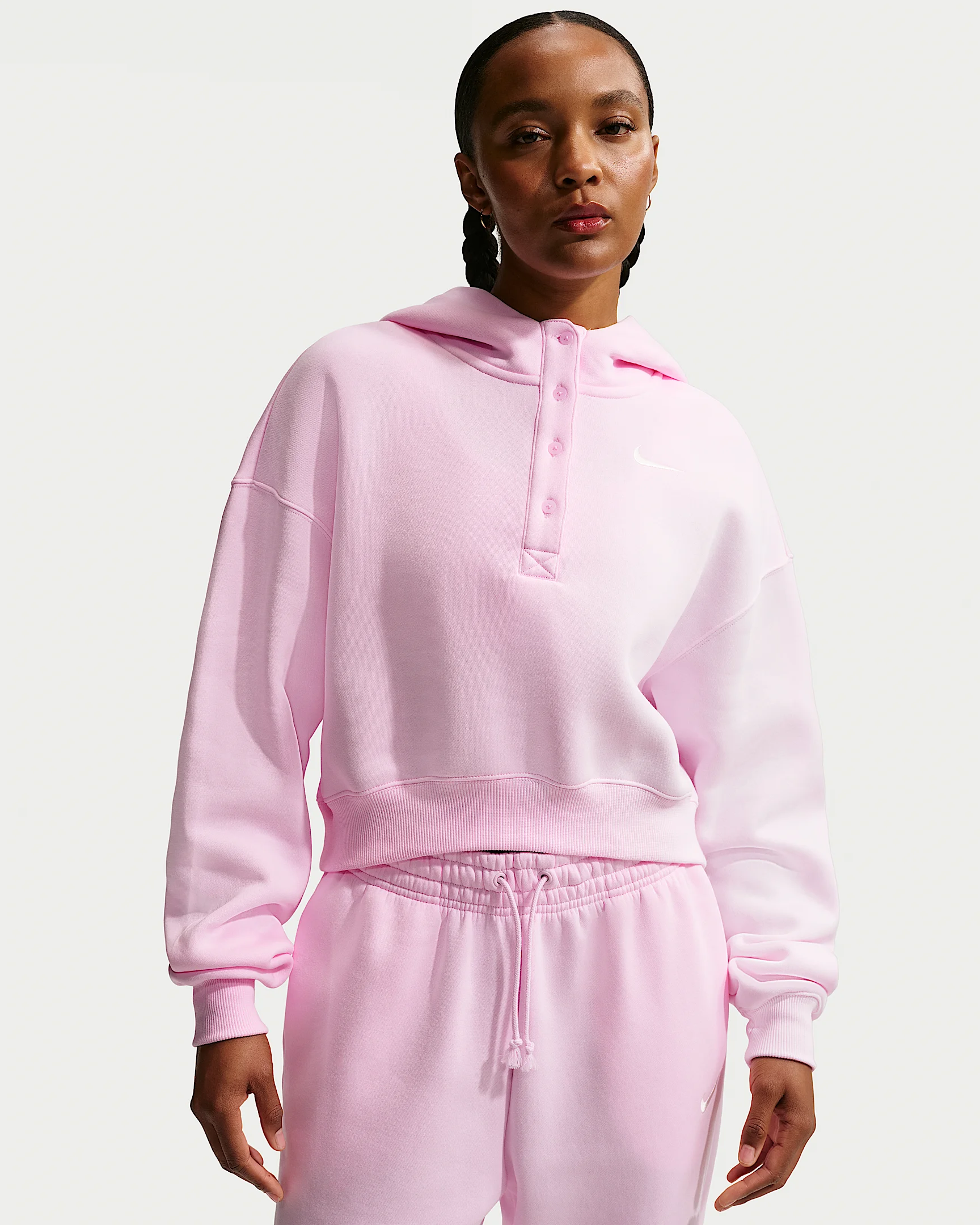 Nike Sportswear Phoenix Fleece Women's Oversized Cropped Henley Hoodie - 1