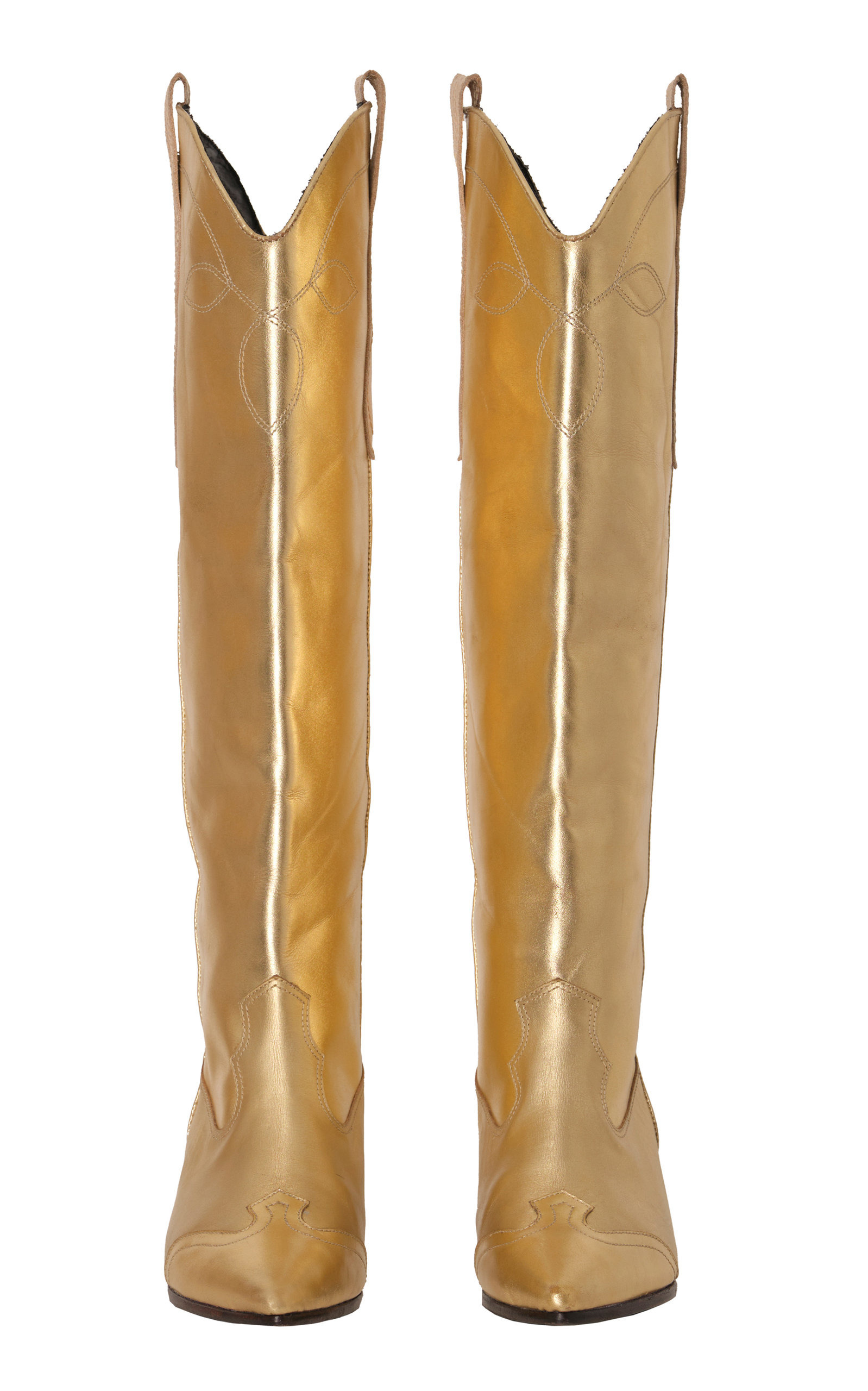 Composed Of Love Metallic Leather Boots gold - 7