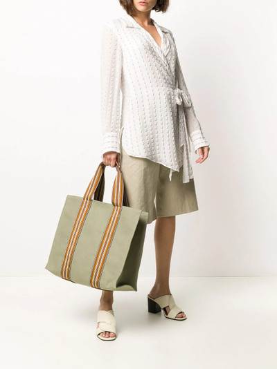 Loro Piana striped straps tote outlook