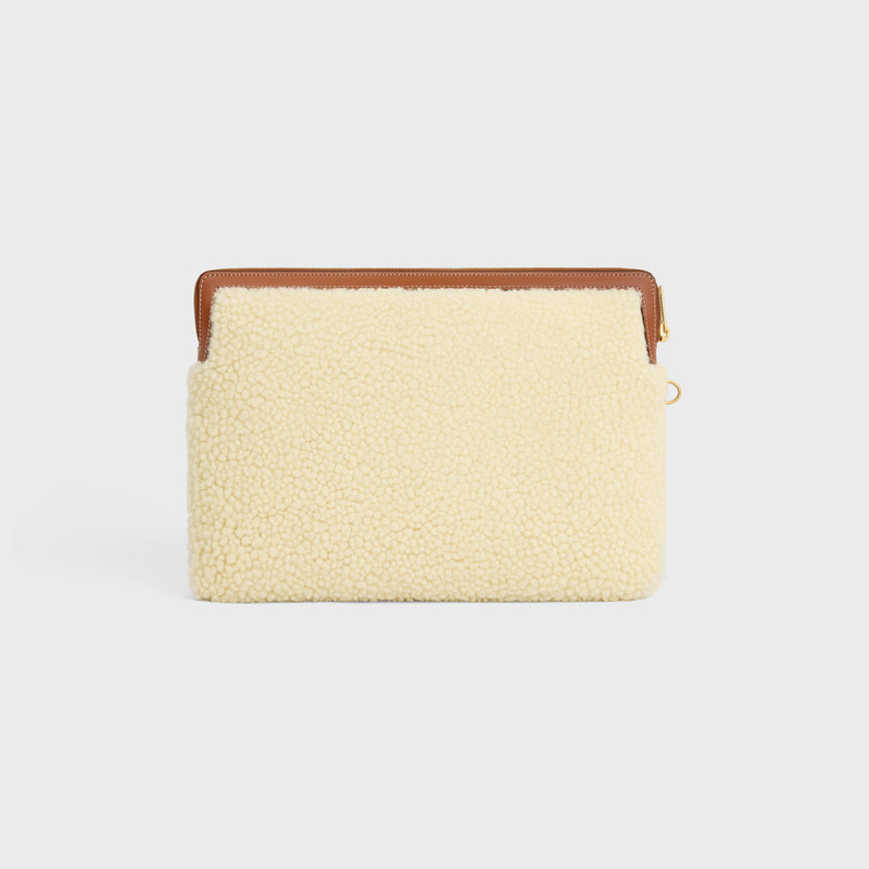 SMALL POUCH WITH STRAP in SHEARLING AND CALFSKIN 4