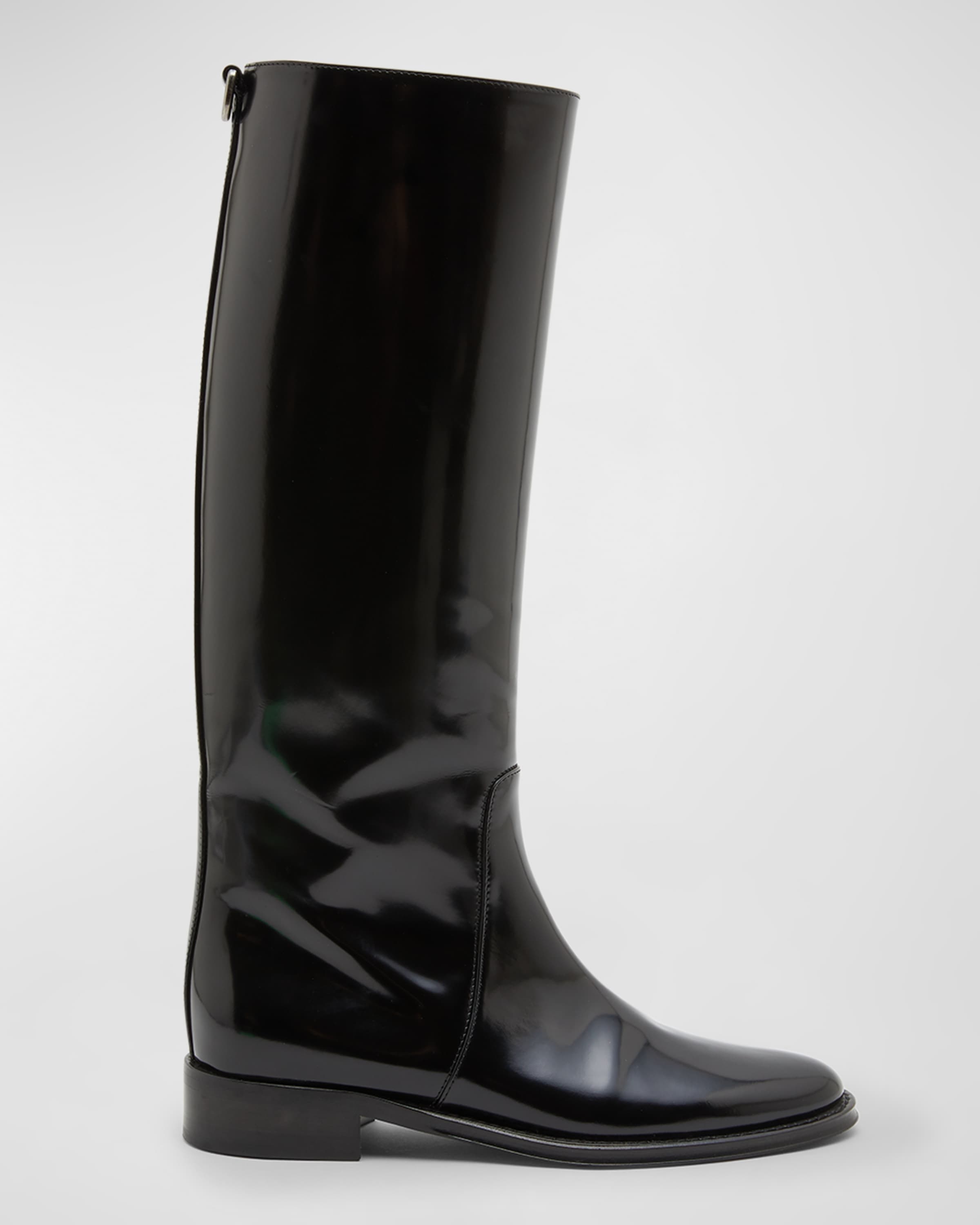 Hunt Knee-Length Patent Leather Boots - 1
