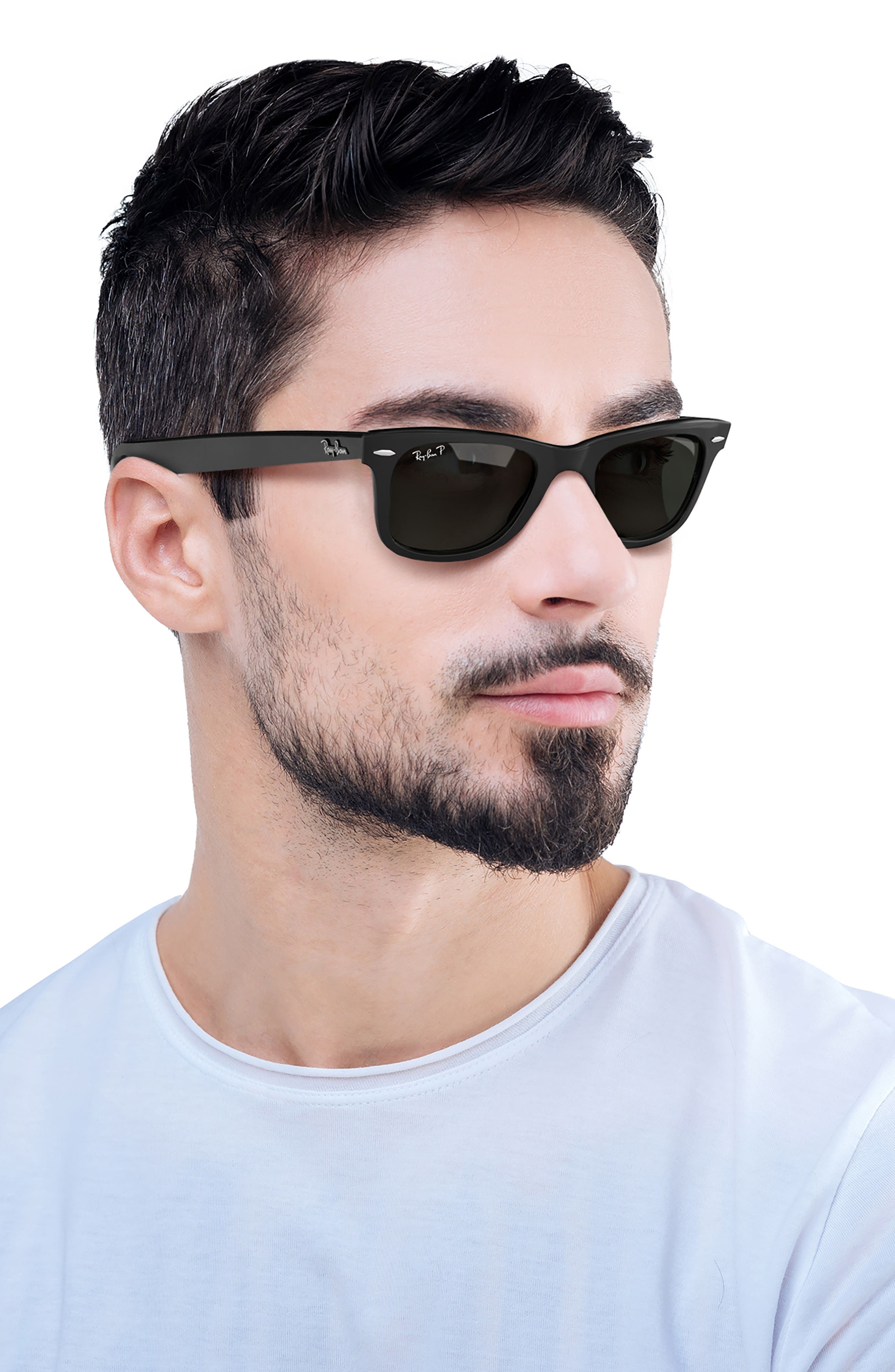 Ray-Ban 50mm Classic Wayfarer Polarized Sunglasses in Black Polarized at Nordstrom - 9