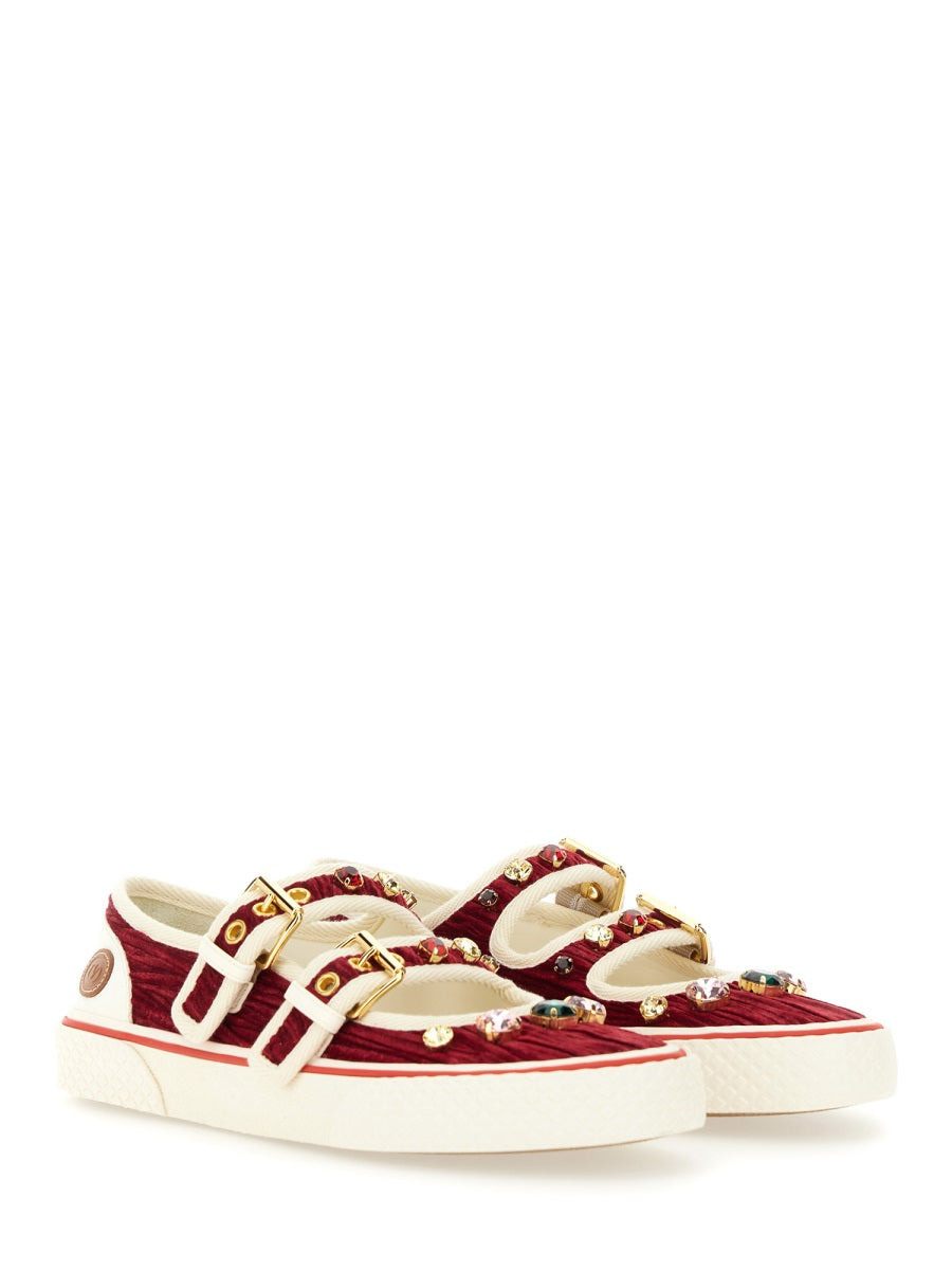 Valentino Garavani Women Velvet "Dollyboard" Ballerina Sneaker - 2
