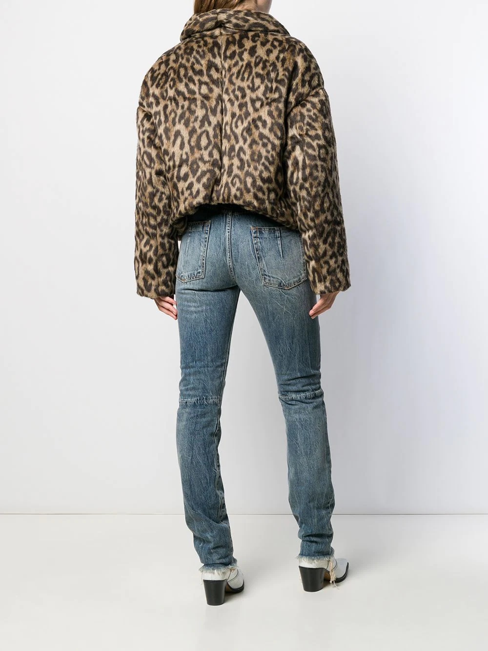 leopard-print down jacket - 4