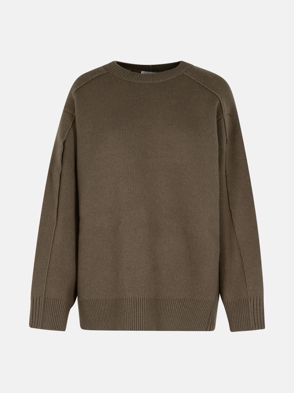 BEIGE WOOL BLEND SWEATER - 1