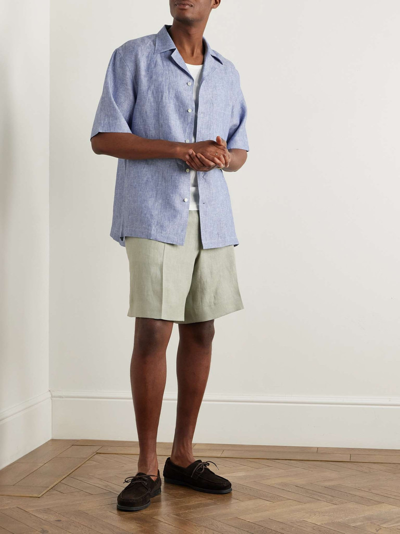 Loro Piana Federico Camp-Collar Linen Shirt outlook