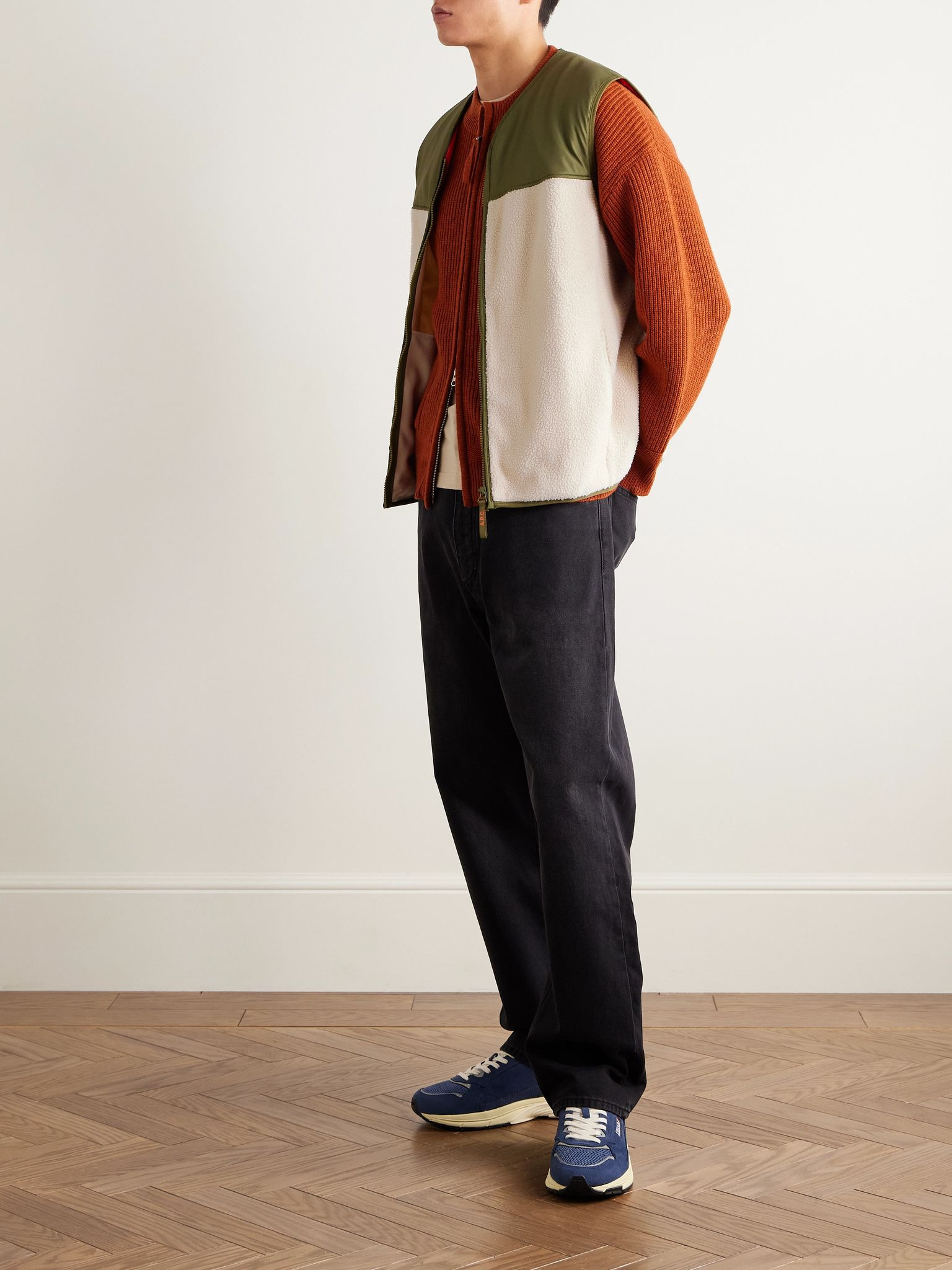 Marty Fleece and Shell Gilet Off-white - 2