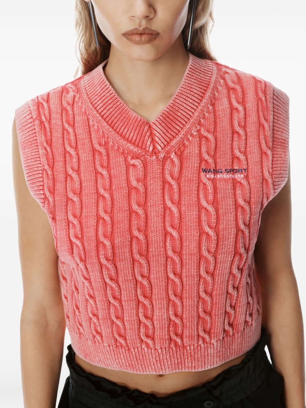 cable-knit vest - 5