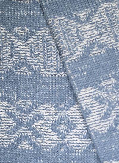 Nigel Cabourn Kinari Tokyo Cotton Links Pattern Crew Sock in Blue outlook