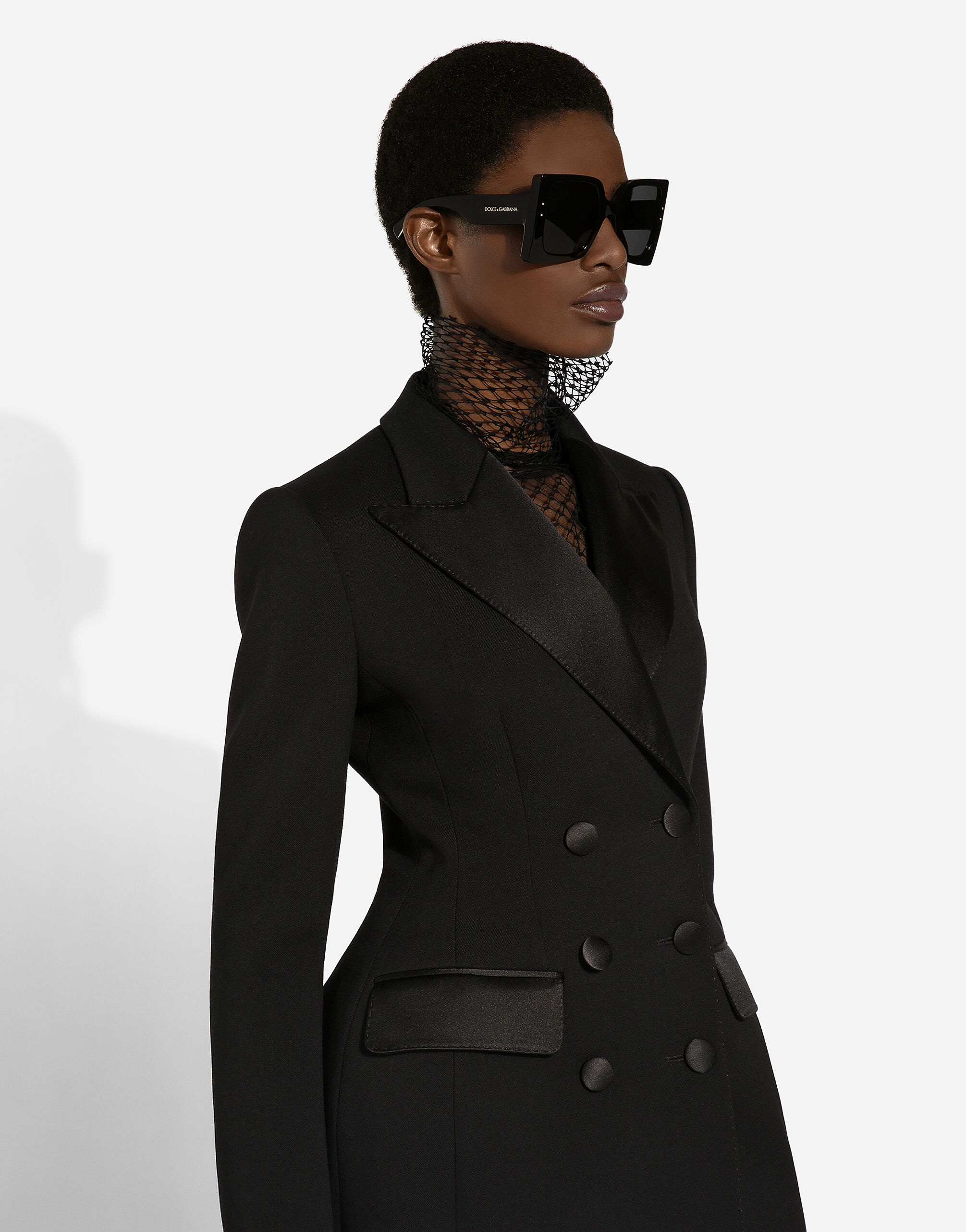 Long double-breasted Dolce tuxedo jacket in stretch wool - 5
