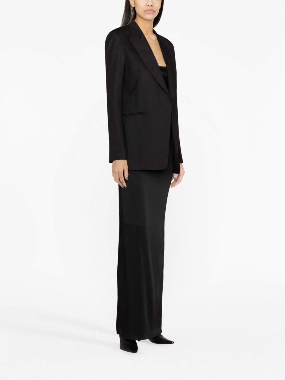 single-breasted tuxedo blazer - 4