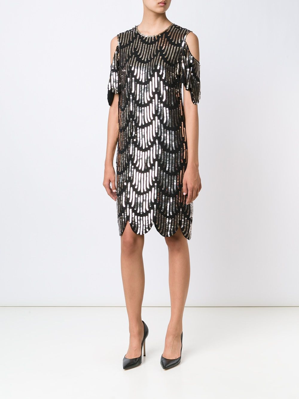sequin embellished cocktail dress - 2