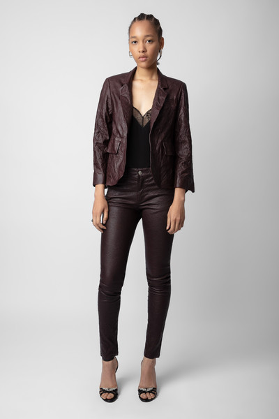 Zadig & Voltaire Verys Crinkled Leather Blazer outlook