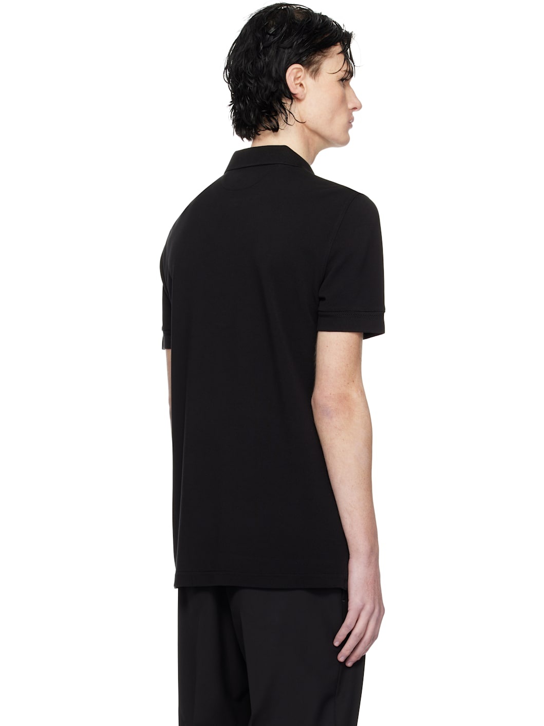 Black Three-Button Polo - 3