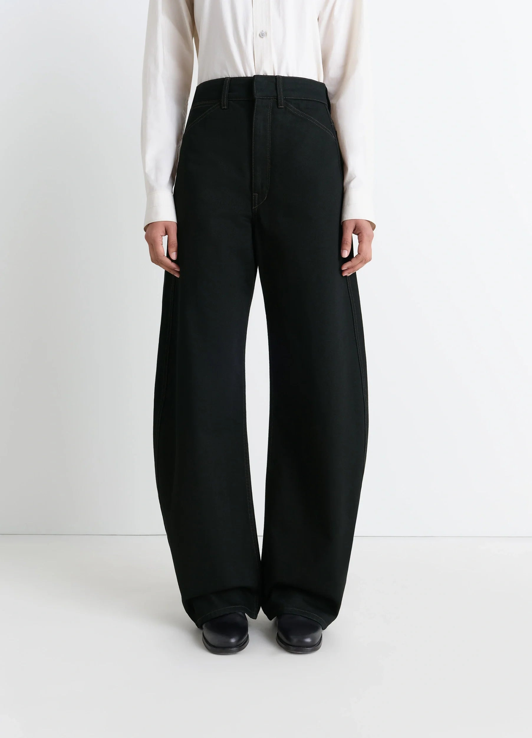 HIGH WAISTED CURVED PANTS - 3