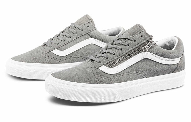Vans Unisex Old Skool Zip Low-Top Sneakers Grey 'Gray White' VN0A3493A4F - 2