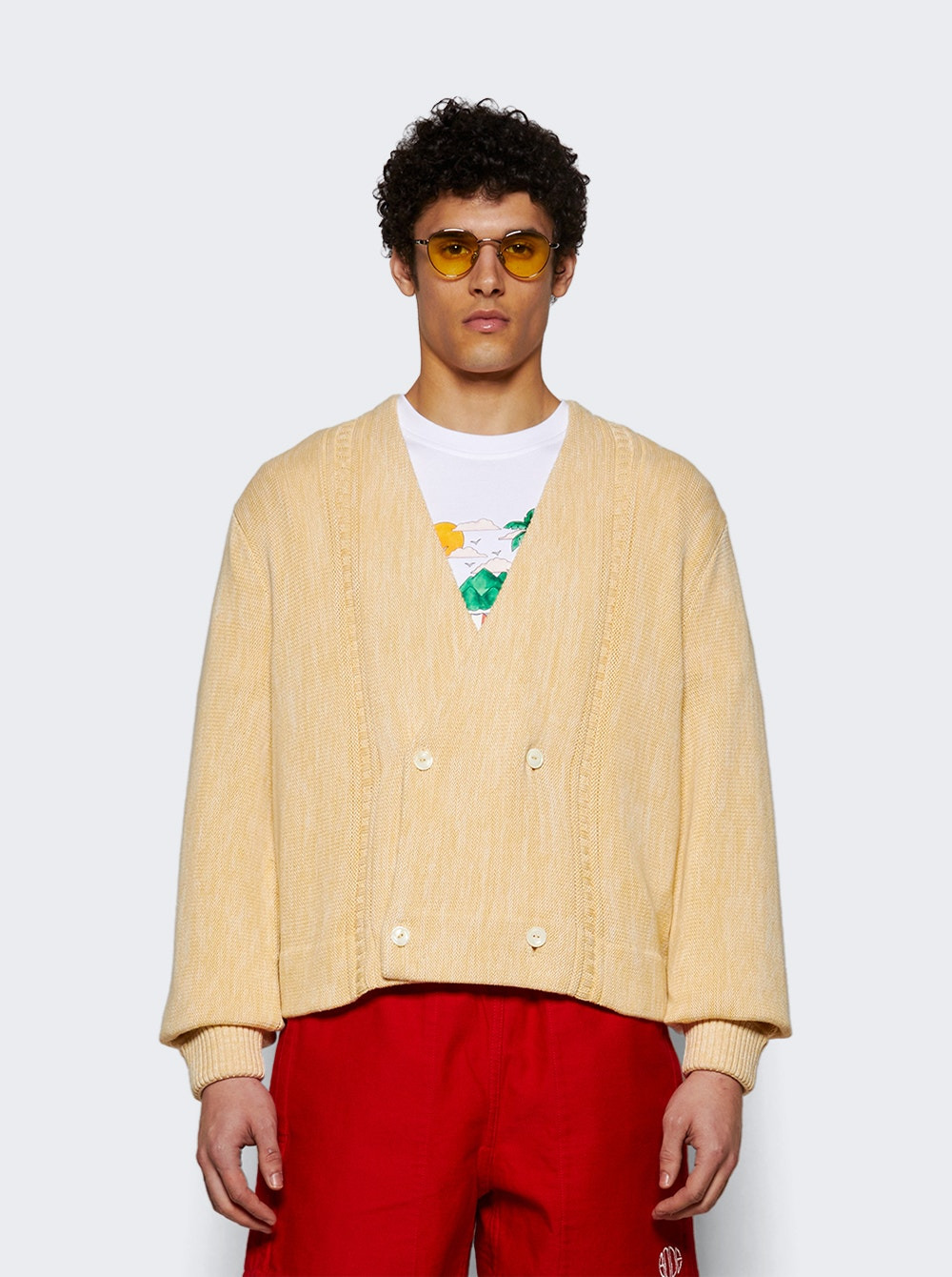 Double Breasted Cardigan Marled Ivory - 2