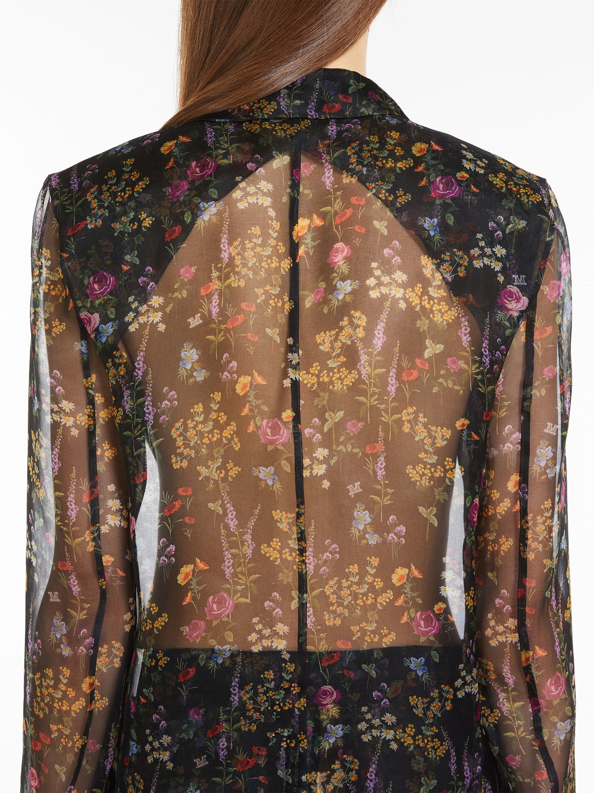 JABOT Floral silk organza blazer - 6