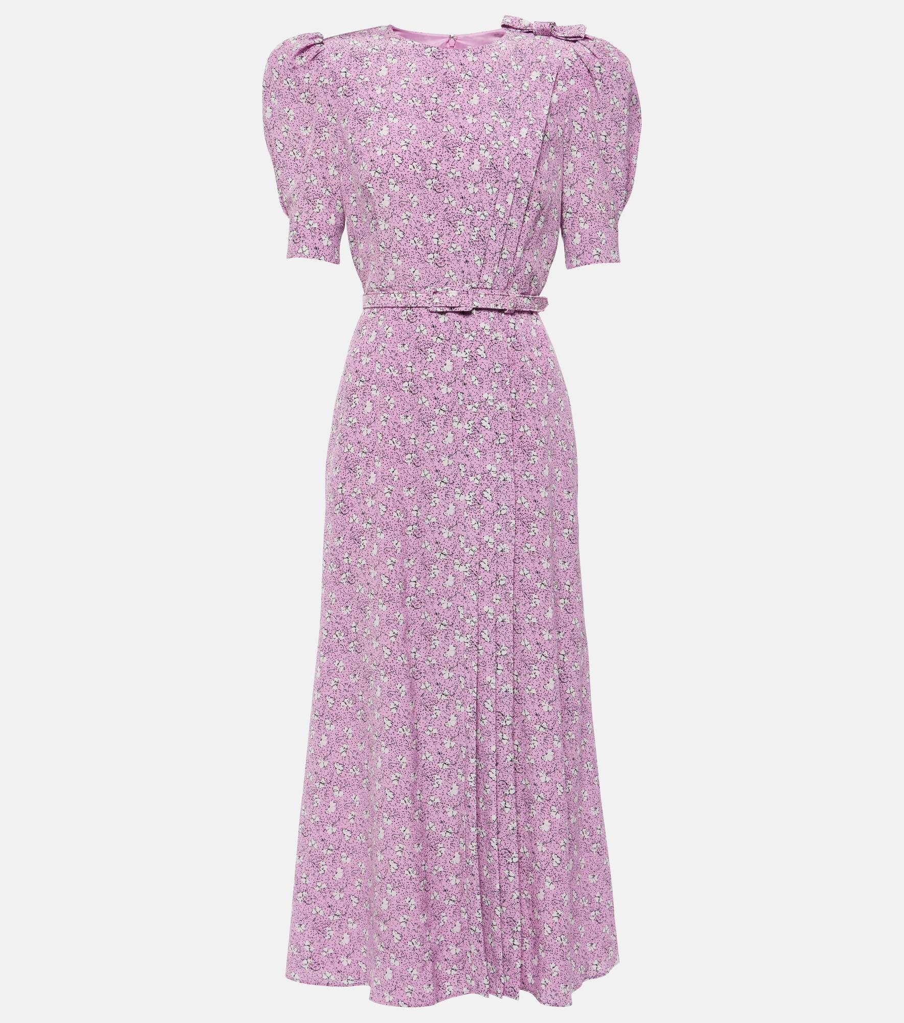 Printed silk midi dress - 1